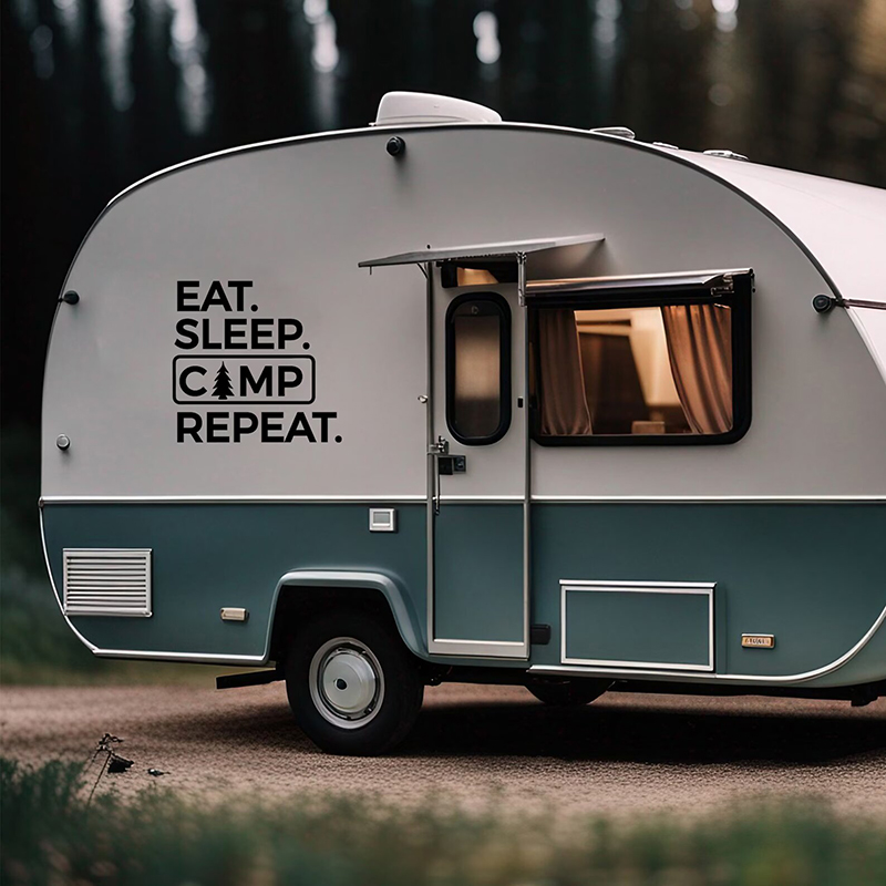 Outdoor Adventure Quotes - Stiker Ulangi Kamp Makan Tidur untuk