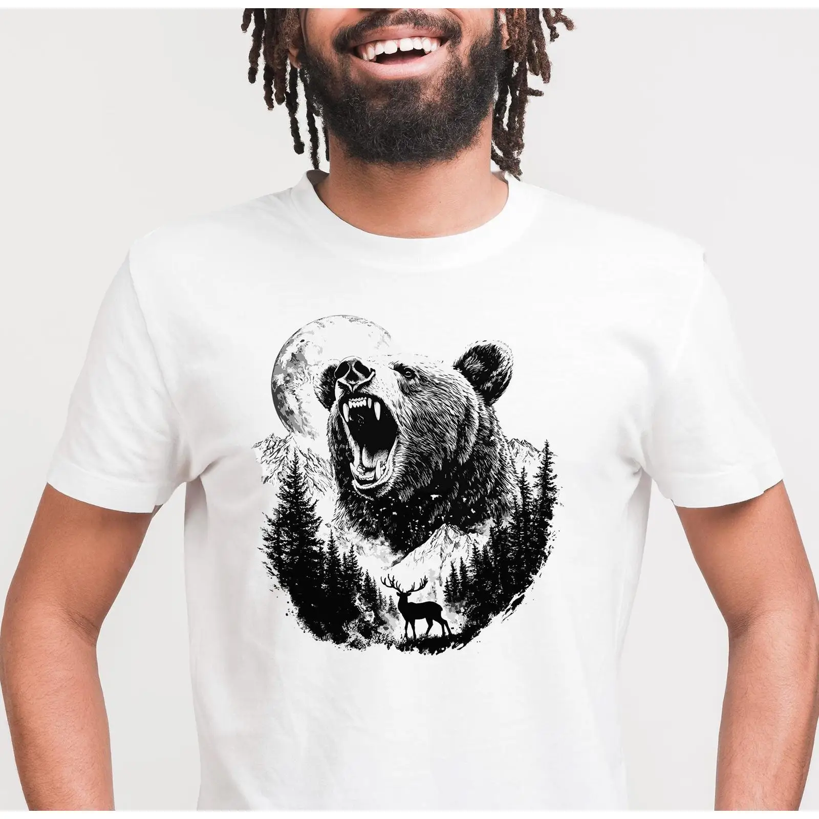 Outdoor Adventure Enthusiast - Kaos Beruang Rusa Alam Liar Petualangan
