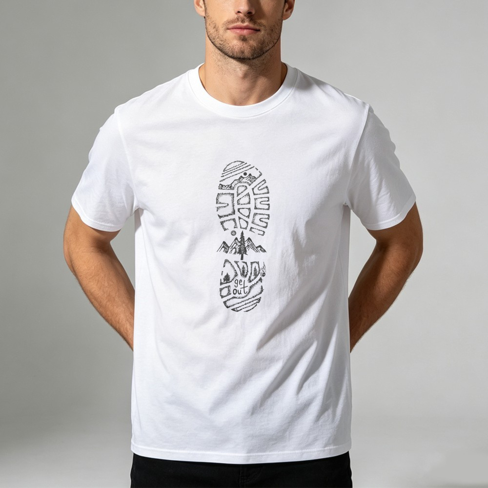 Outdoor Adventure Quotes - Kaos Cetak Gambar Pemandangan Gunung, Hiking