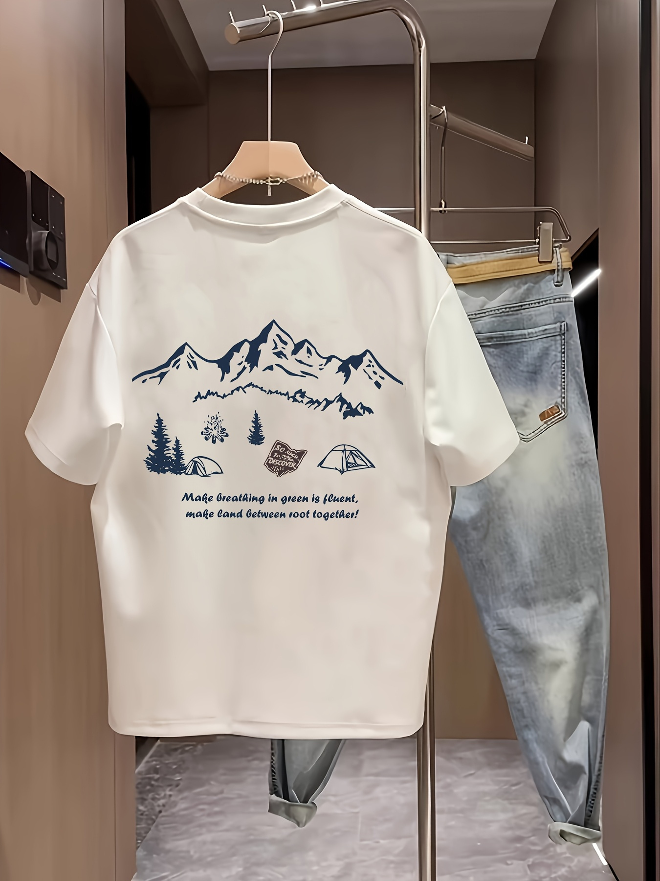 Kaos Pria 100% Katun Lengan Pe - Outdoor Adventure Quotes ulasan dan harga