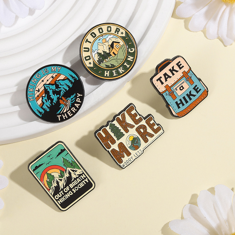 5 Buah/Set Pin Enamel Mendaki  - Outdoor Adventure Friends ulasan dan harga