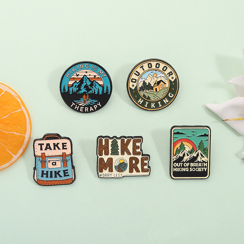 5 Buah/Set Pin Enamel Mendaki  - Outdoor Adventure Friends ulasan dan harga