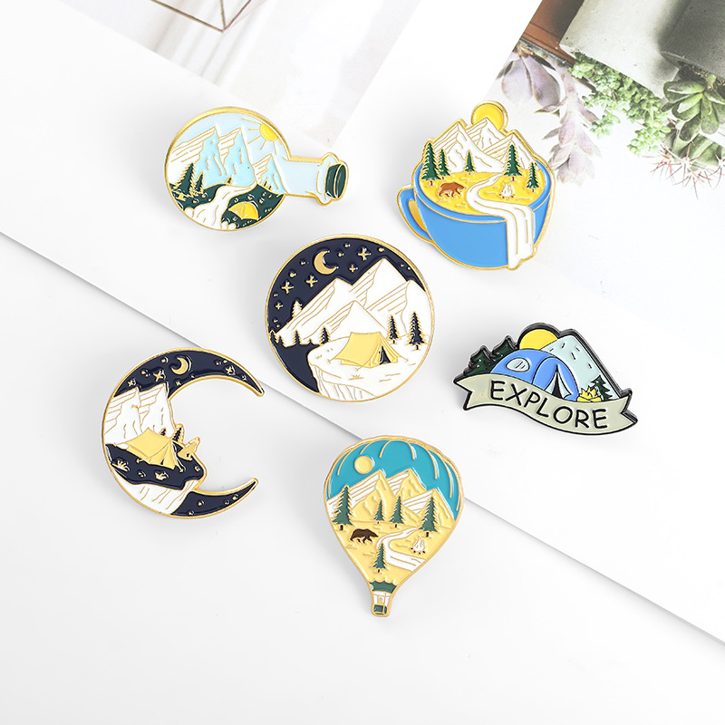 Kemah petualangan pin Enamel k - Outdoor Adventure Friends ulasan dan harga