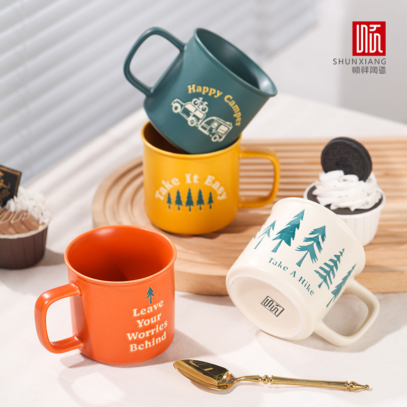 Mug Keramik Gaya Camping SHUNX - Outdoor Adventure Friends ulasan dan harga