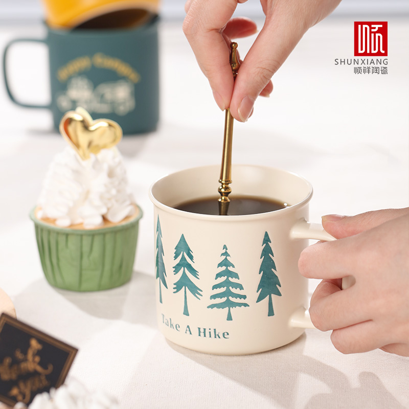 Mug Keramik Gaya Camping SHUNX - Outdoor Adventure Friends ulasan dan harga
